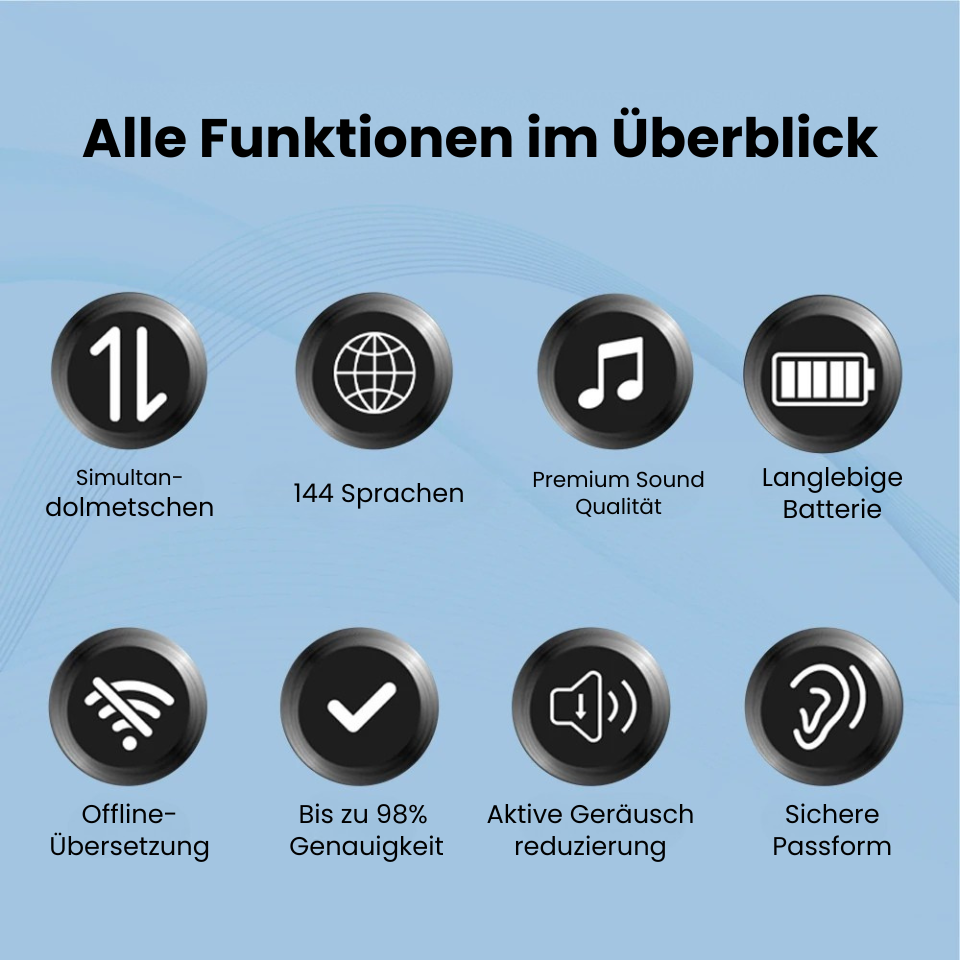 NovaLingo - Ki - Kopfhörer mit direktem Übersetzer